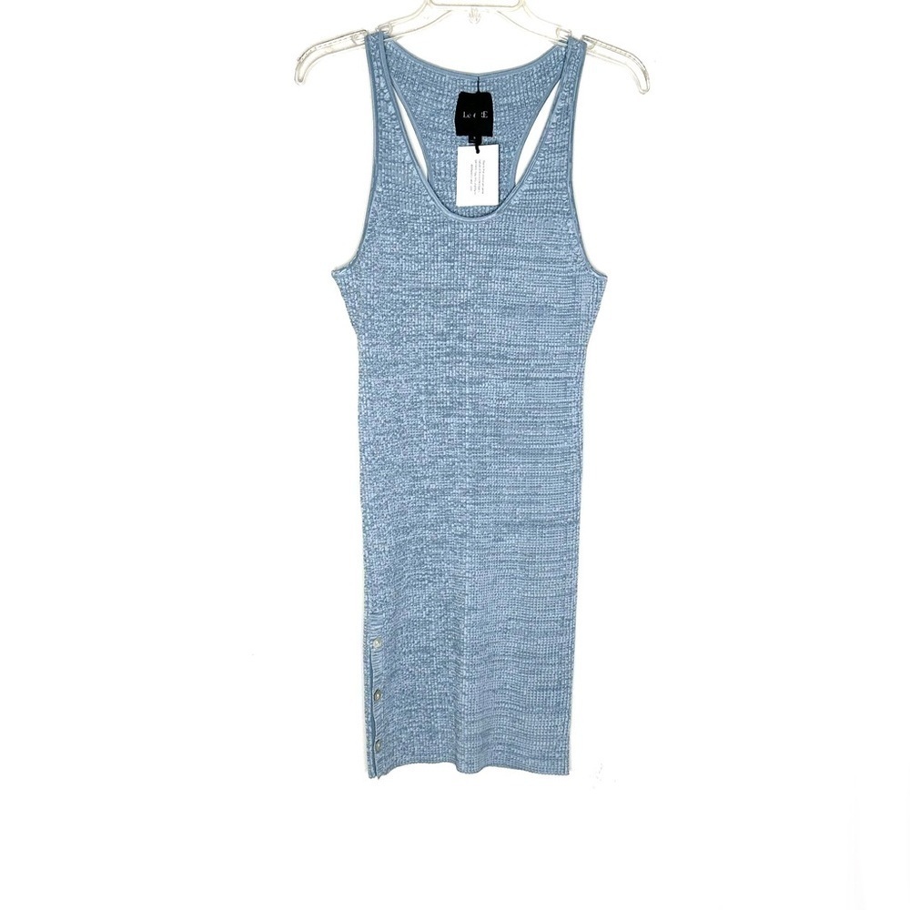 Le Ore Rimini Racerback Ribbed Knit Mini Dress Sea/Chambray M - Picture 3 of 6